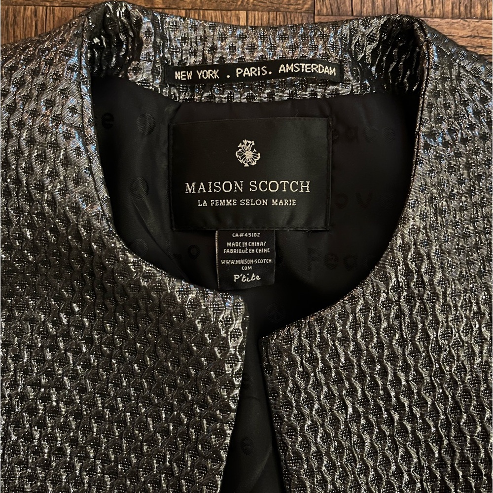 Maison Scotch Cropped Silver Jacket